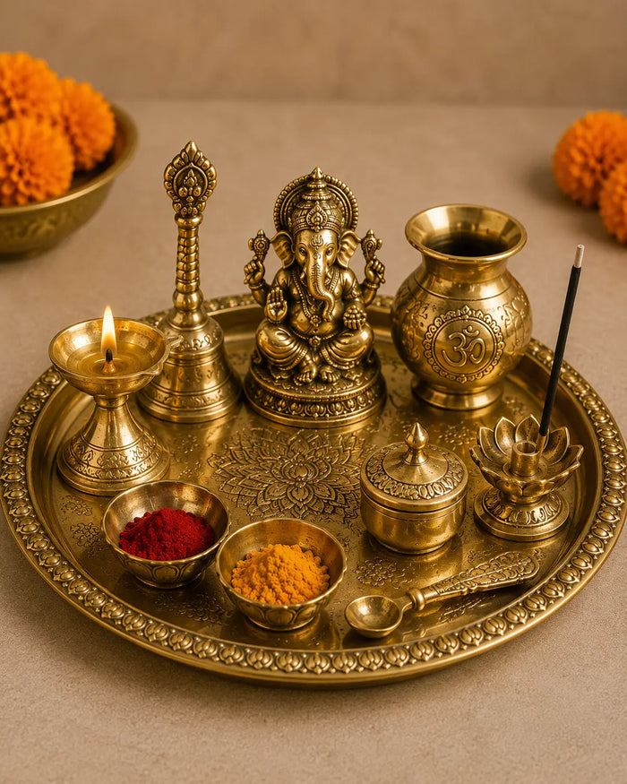 Brass Pooja Thali Set